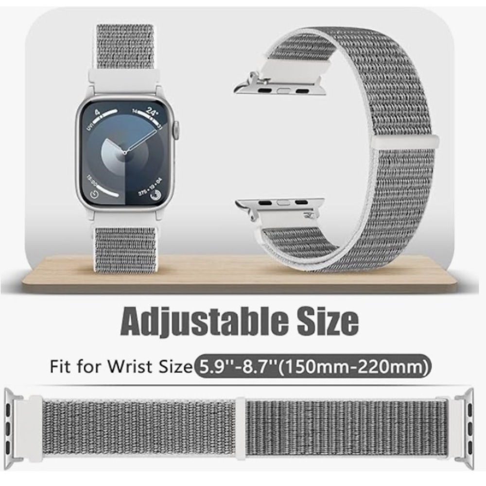 FREE* (1) Apple Watch Sport Loop Wristband Nylon & Velcro. Army Green Striped - Picture 13 of 16